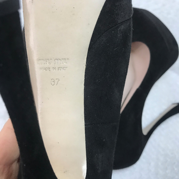 Auc Miu Miu Black Calzture Dona Suede Pumps 7 - Picture 6 of 7
